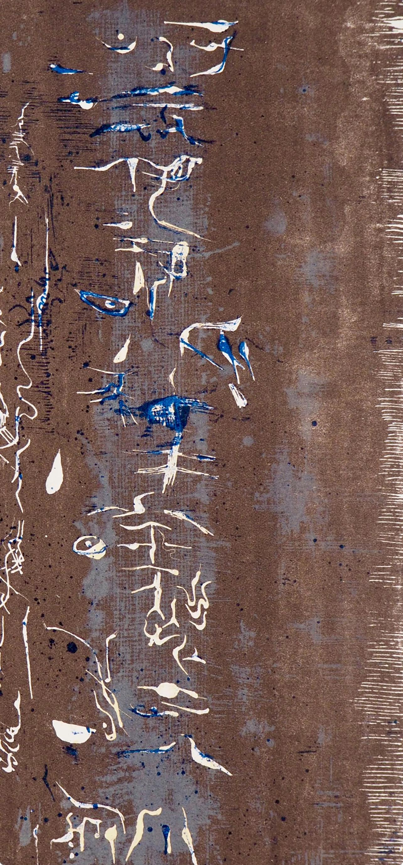Composition, Société internationale d'art XXe siècle - Brown Landscape Print by Zao Wou-Ki