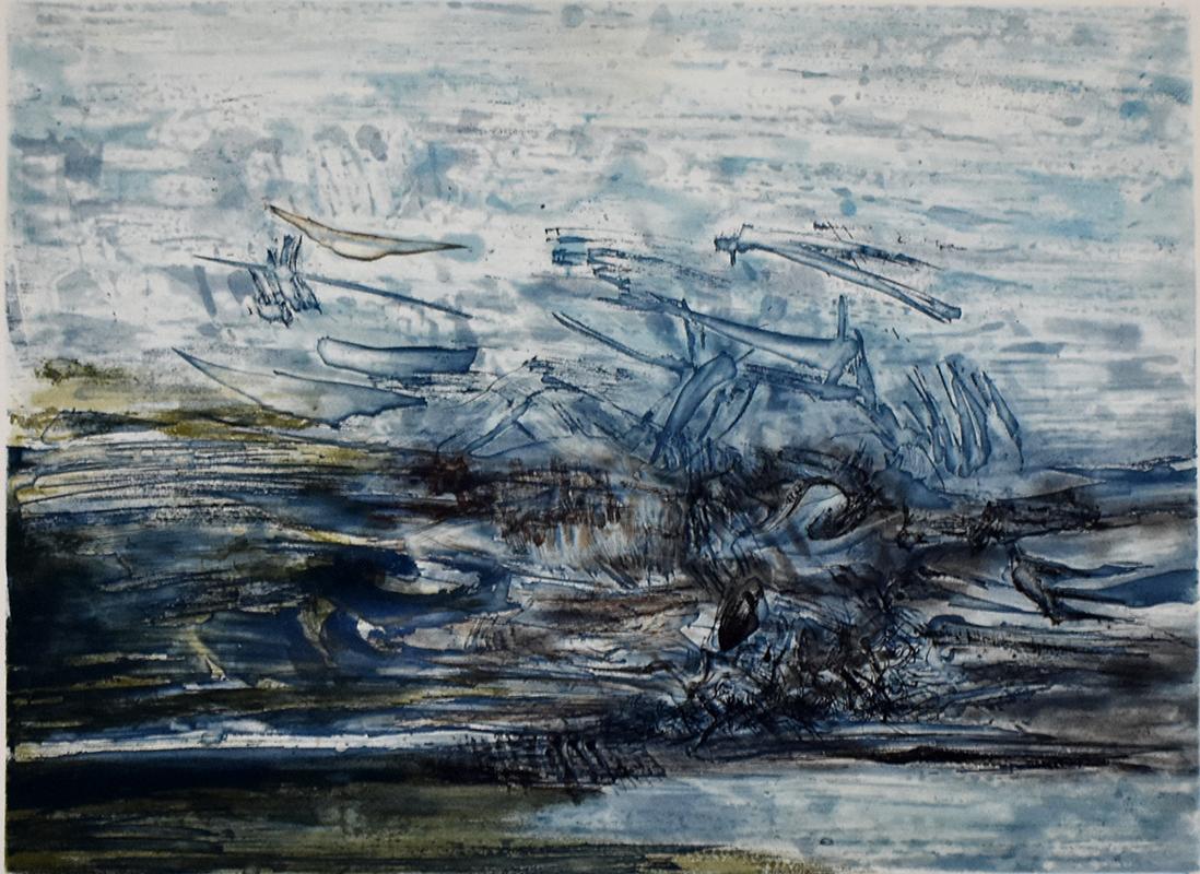 Zao Wou-Ki Abstract Print - Etching No. 163 - Chinese Art Abstract French