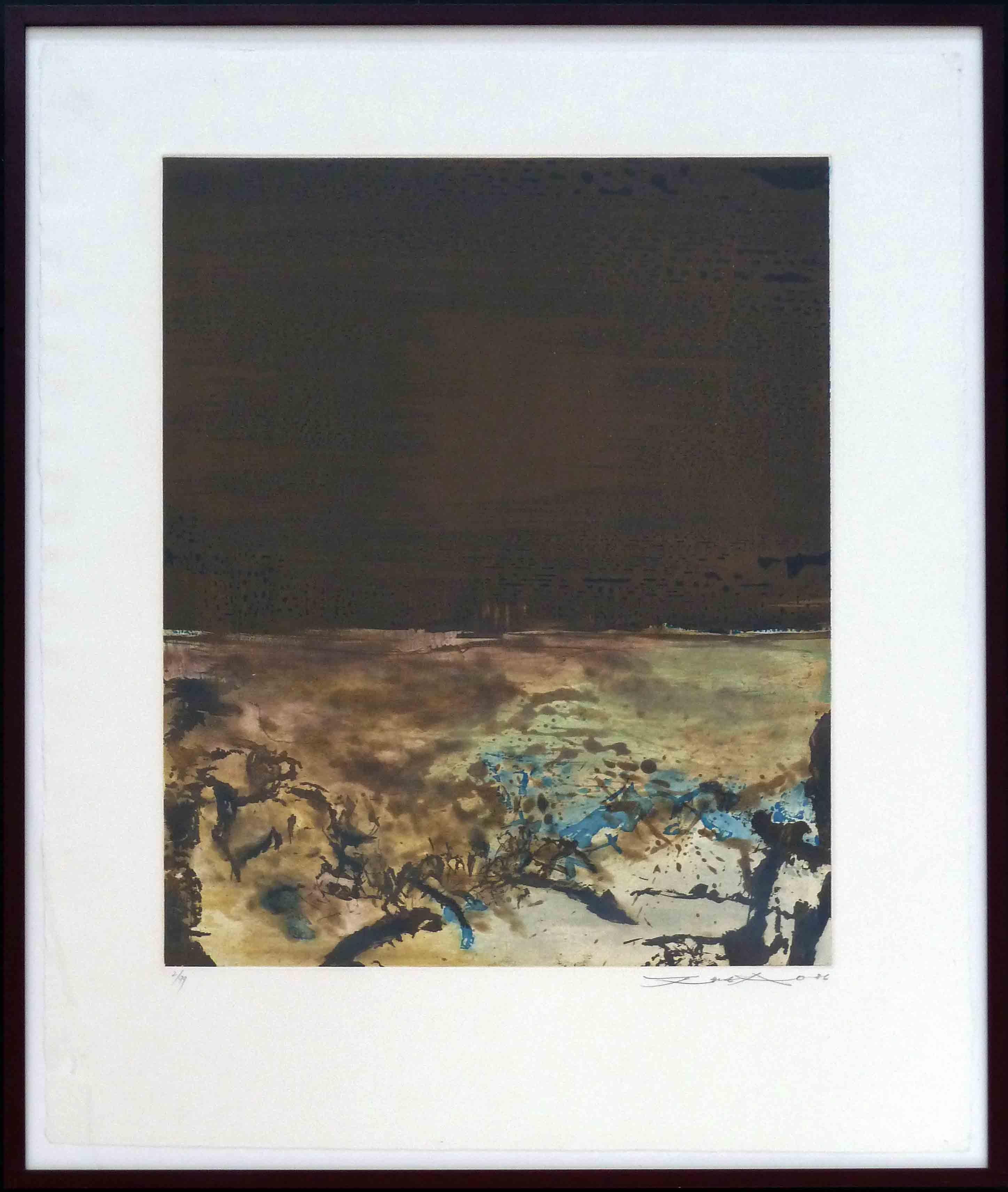 Aguafuerte nº 328 - Arte chino abstracto 1986 Francés - Print de Zao Wou-Ki