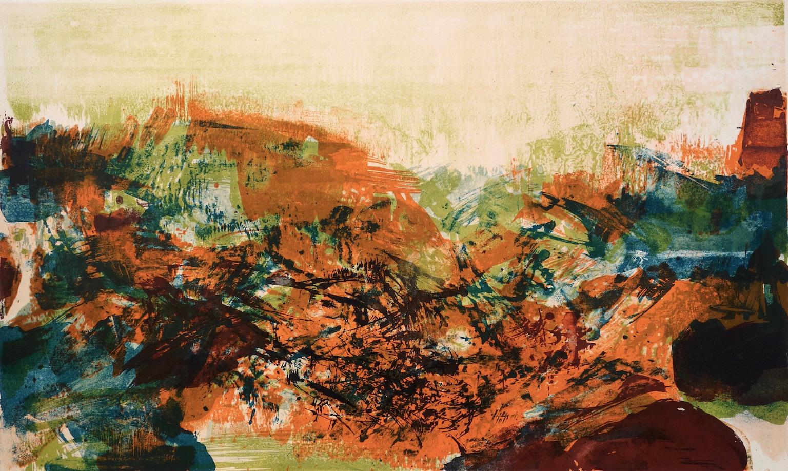 Zao Wou-Ki Abstract Print - From - A la gloire de l'image et art poétique