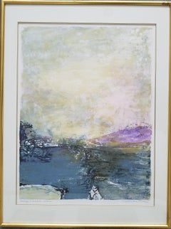 "Hommage a Nobutaka Shikanai, " Zao Wou-Ki, Abstract Lithograph Mid-century Print