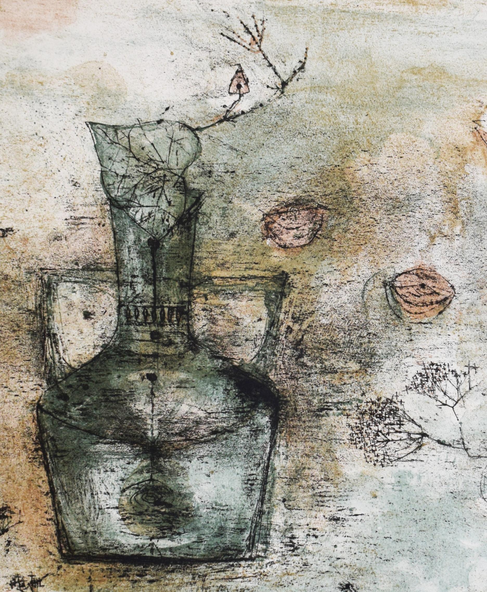This lithograph in colours is hand signed in pencil by the artist 