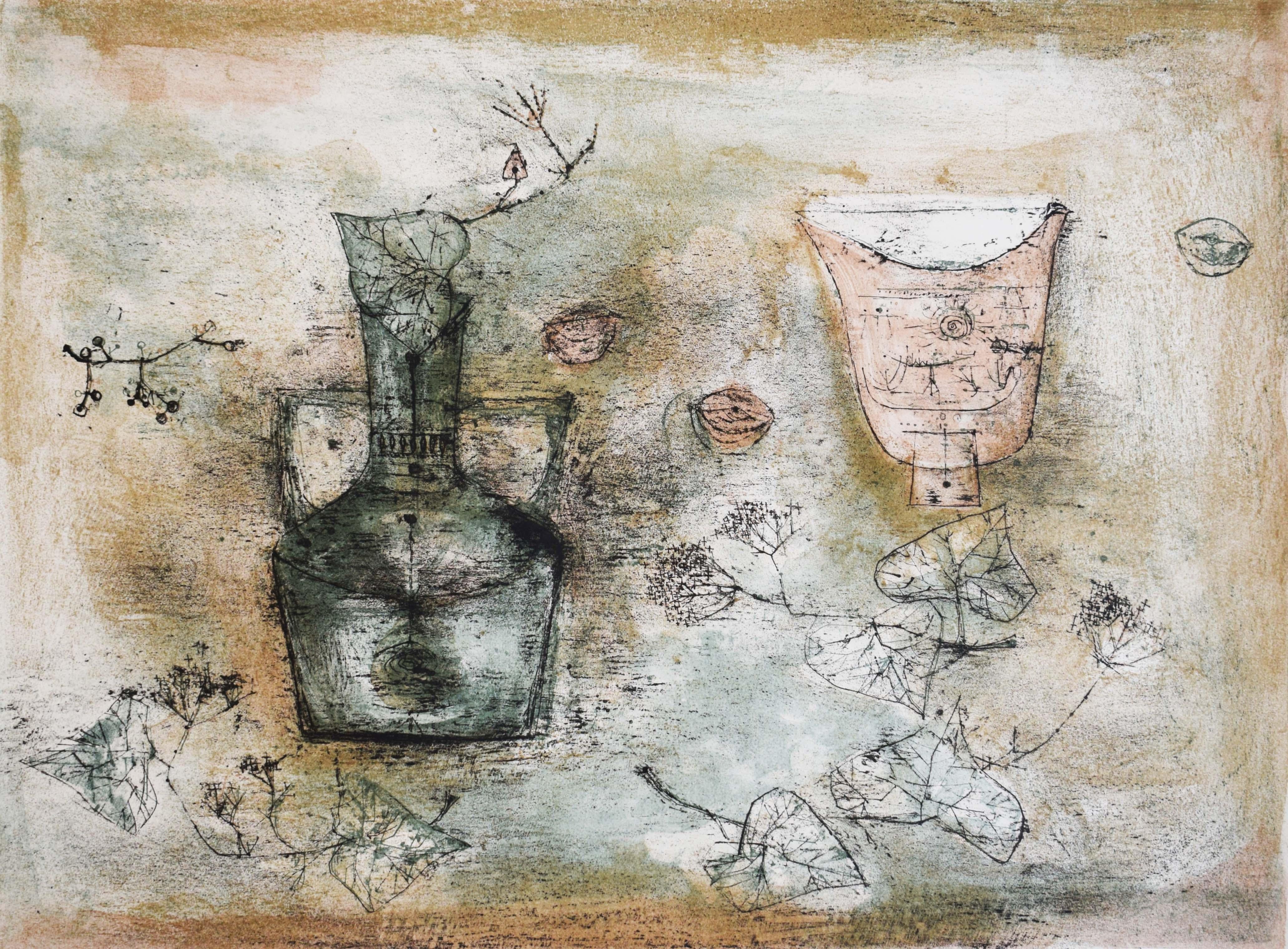 Zao Wou-Ki Still-Life Print - Hortensias (Hydrangeas) - Chinese Abstract Flowers Still Life