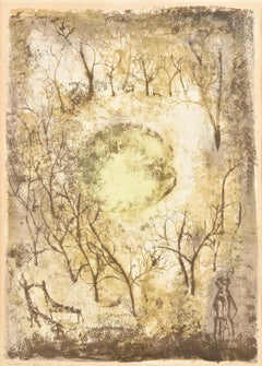 Le Soleil Rouge (1950) [Green] Limited Edition of 60 by Zao Wou-ki (AGE 41)