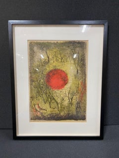 Le Soleil Rouge (1950) [Red] Limited Edition of 200 by Zao Wou-ki (AGE 41)