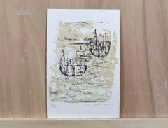 „Les petits bateaux“ (Die kleinen Schiffe), 1953, Lithografie von Zao Wou-ki, signiert