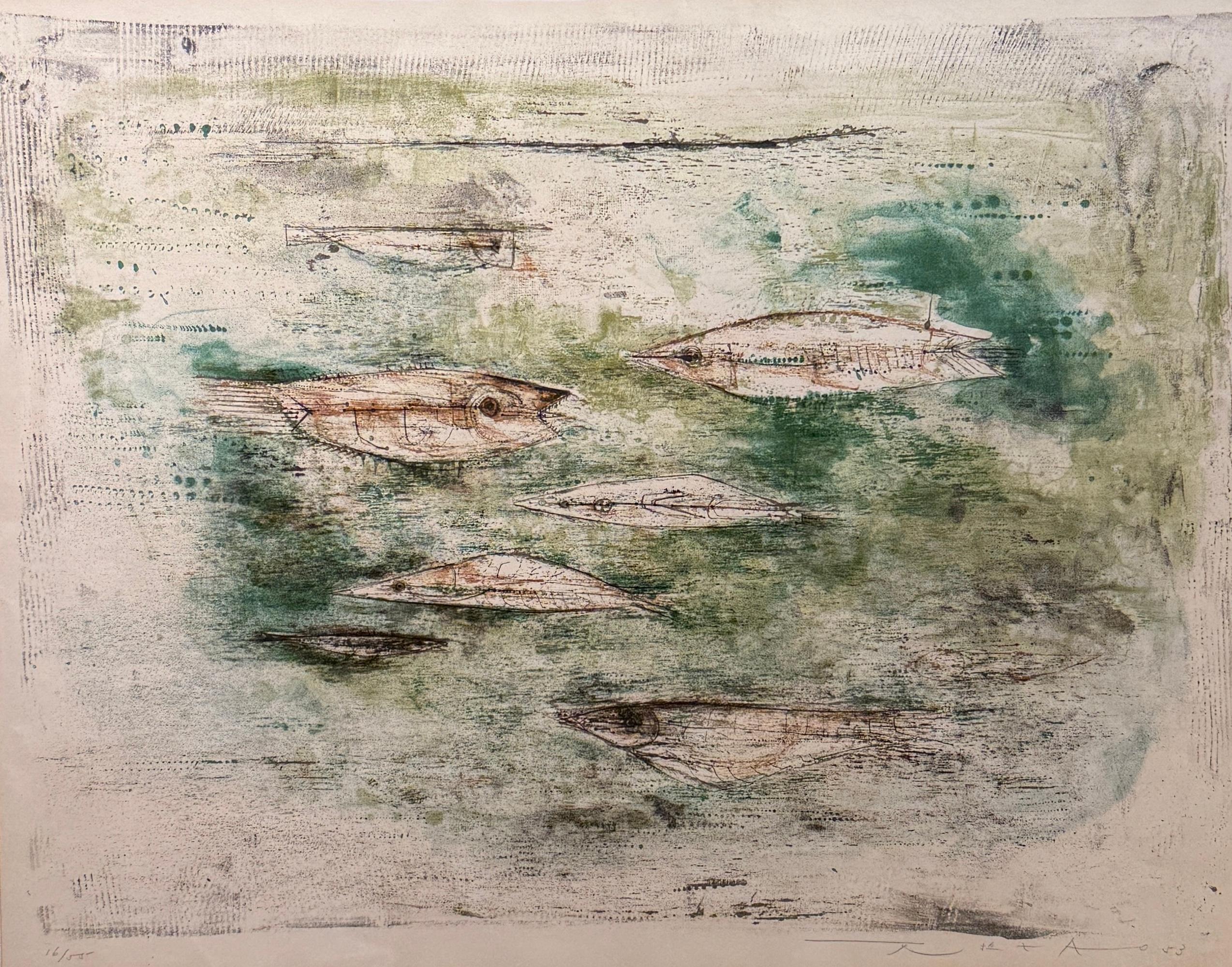 Les Poissons - Print by Zao Wou-Ki