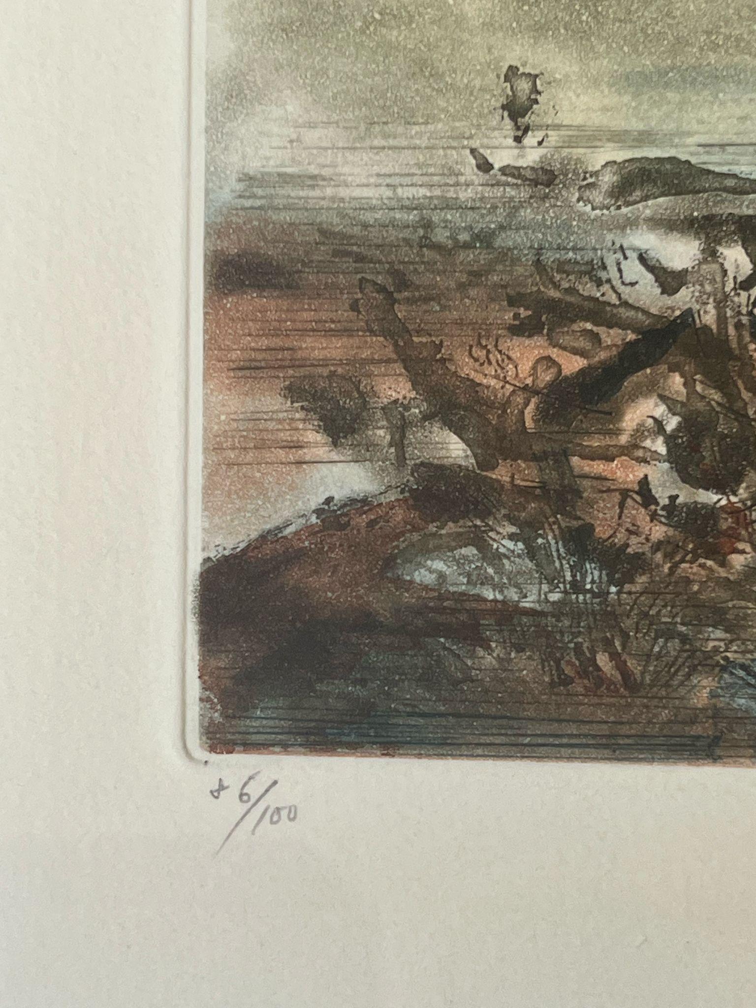 Kein Titel (Beige), Abstract Print, von Zao Wou-Ki