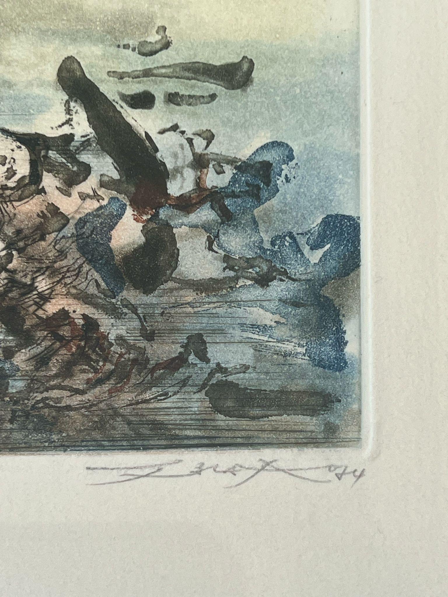 Radierung und Aquatinta, 1974
Vom Künstler mit Bleistift signiert und nummeriert 86/100
Herausgeber : Galerie de France, Paris
Druckerei : Bellini, Paris
Katalog : [Agerup 246 A, Seite 140]
27,00 cm. x 21,00 cm.  10,63 Zoll x 8,27 Zoll