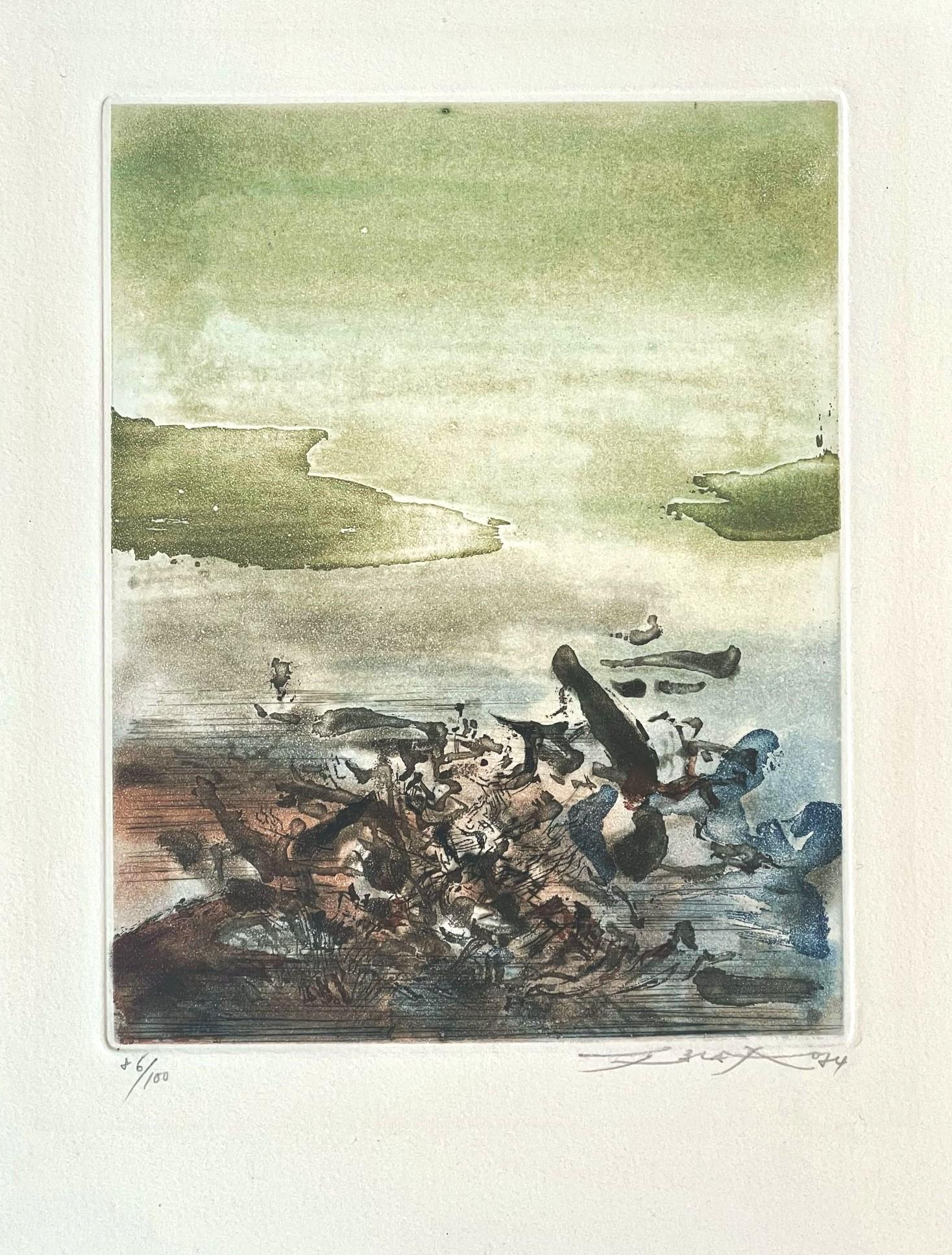 Zao Wou-Ki Abstract Print – Kein Titel