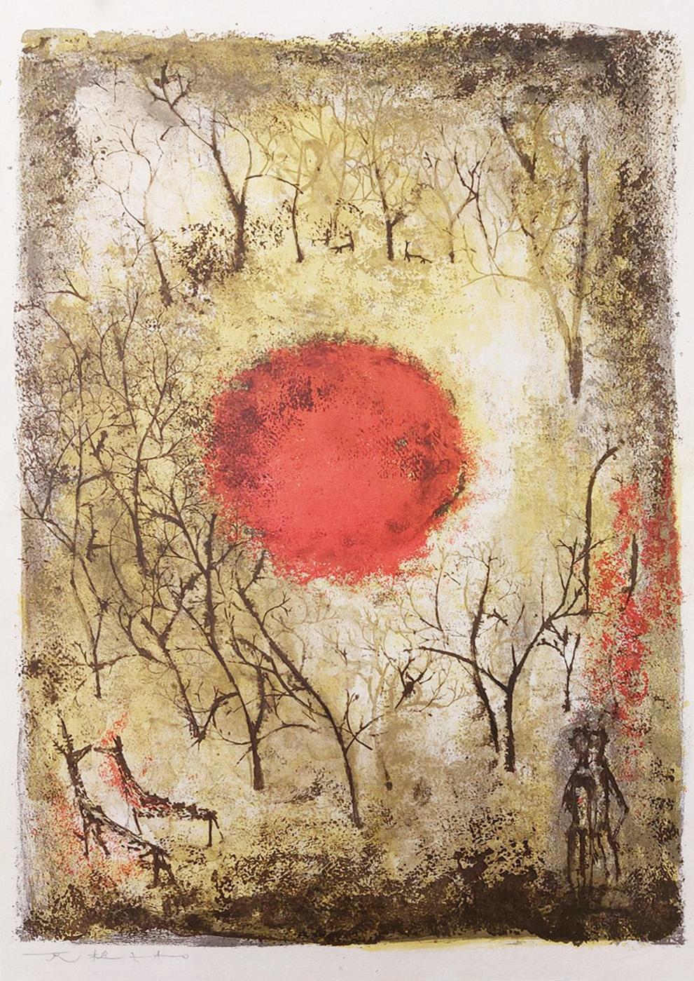 Zao Wou-Ki Abstract Print - Red sun