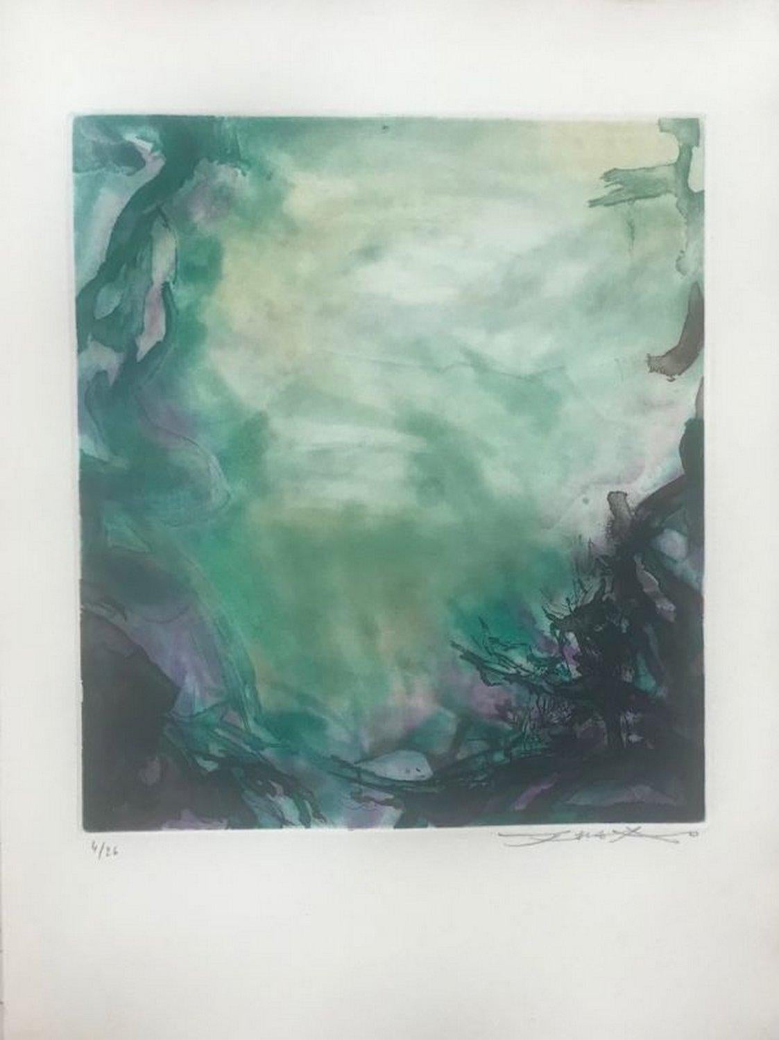 Zao Wou-Ki Abstract Print - The pond 