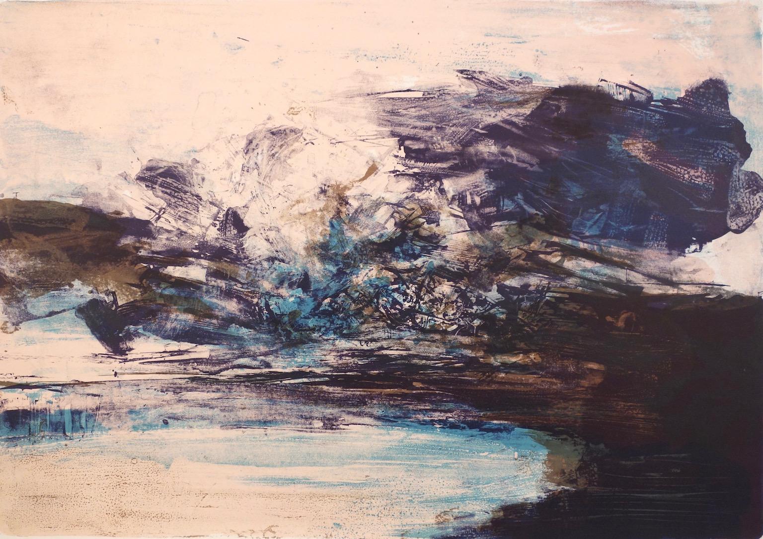 Zao Wou-Ki Abstract Print - Untitled (Composition in Blue)