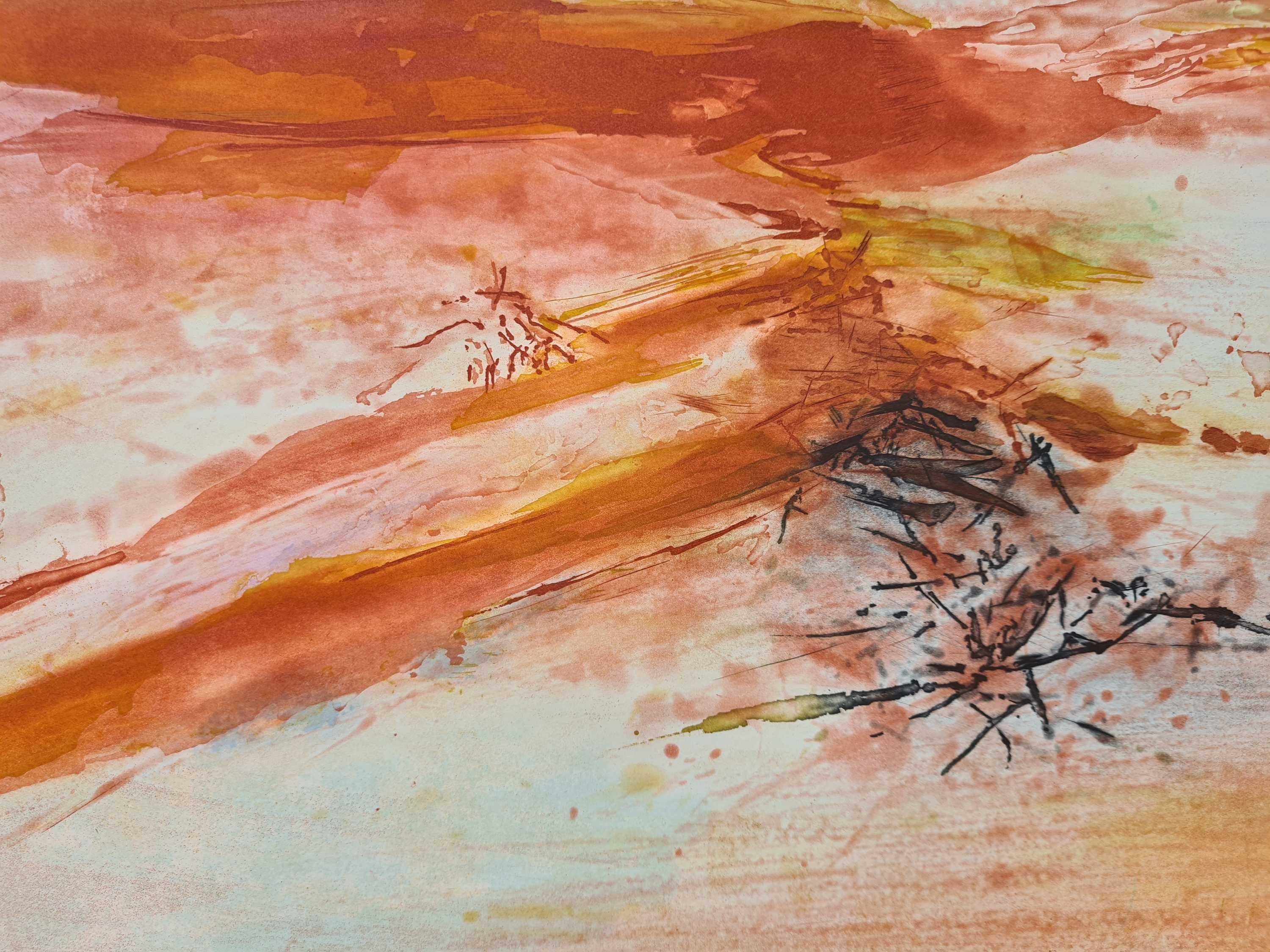 Untitled - Beige Abstract Print by Zao Wou-Ki