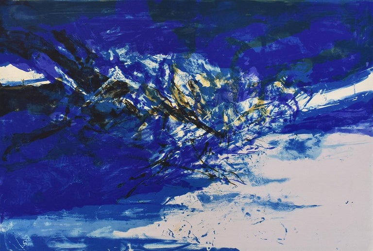 Aquarelle, abstraction géométrique signée Dani