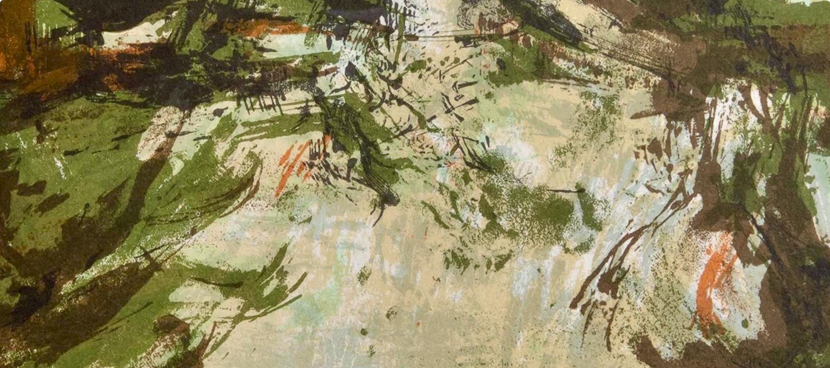 Wou-Ki 赵无极, Composition, Ediciones Polígrafa, Redfern Gallery (after) - Beige Abstract Print by Zao Wou-Ki
