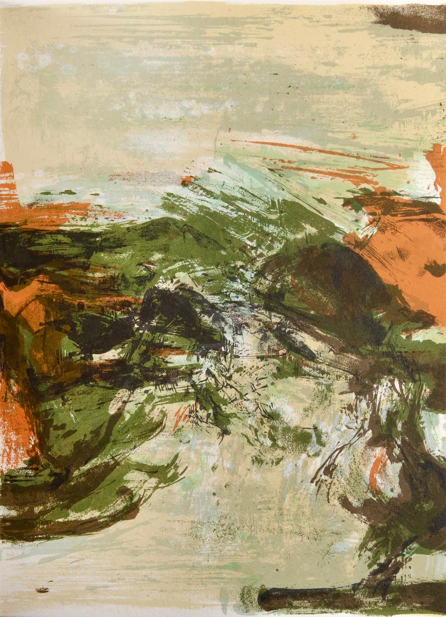 Zao Wou-Ki Abstract Print - Wou-Ki 赵无极, Composition, Ediciones Polígrafa, Redfern Gallery (after)
