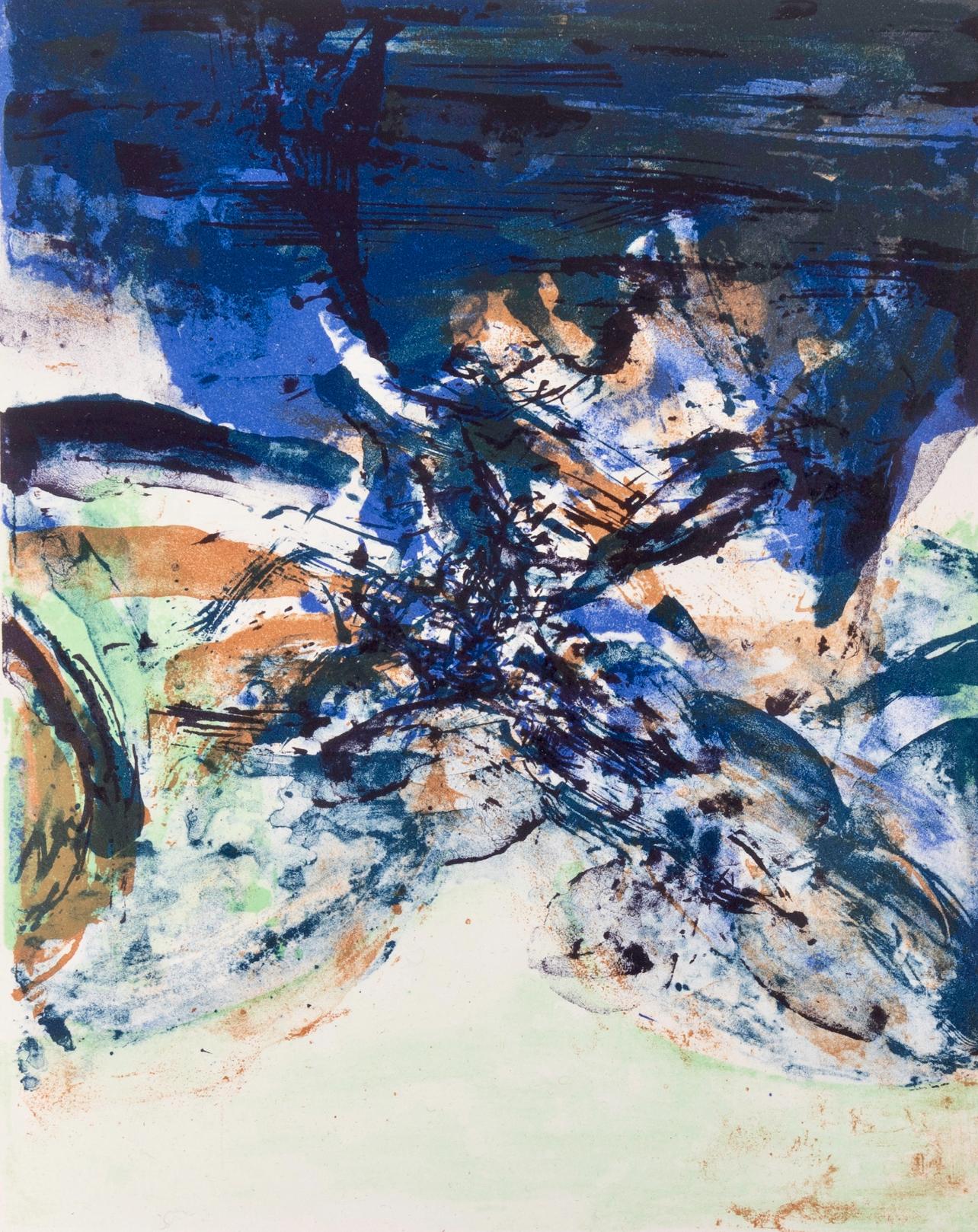 Abstract Print Zao Wou-Ki - Wou-Ki 赵无极, Composition, San Lazzaro et ses Amis, XXe Siècle (d'après)