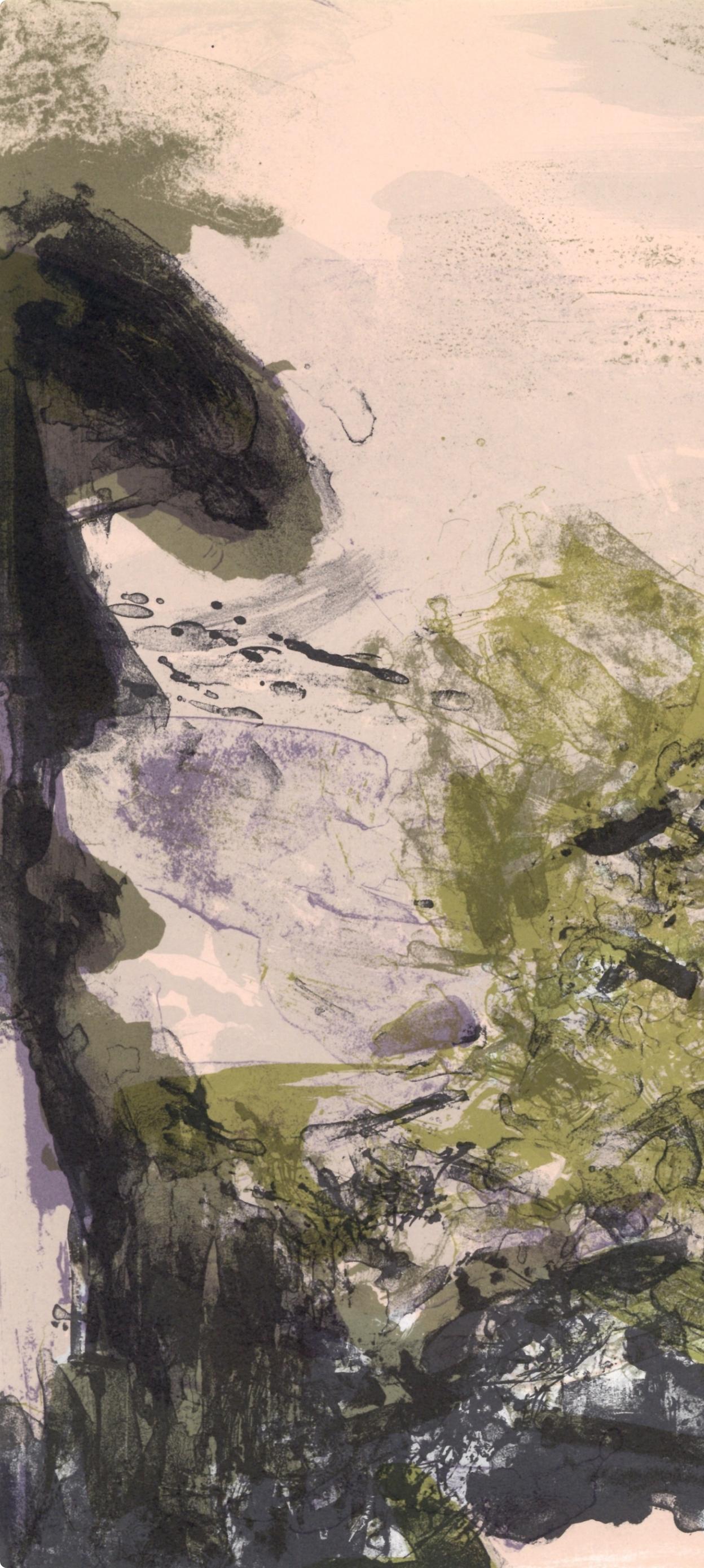 Wou-Ki 赵无极, Composition, XXe Siècle (après) - Gris Abstract Print par Zao Wou-Ki