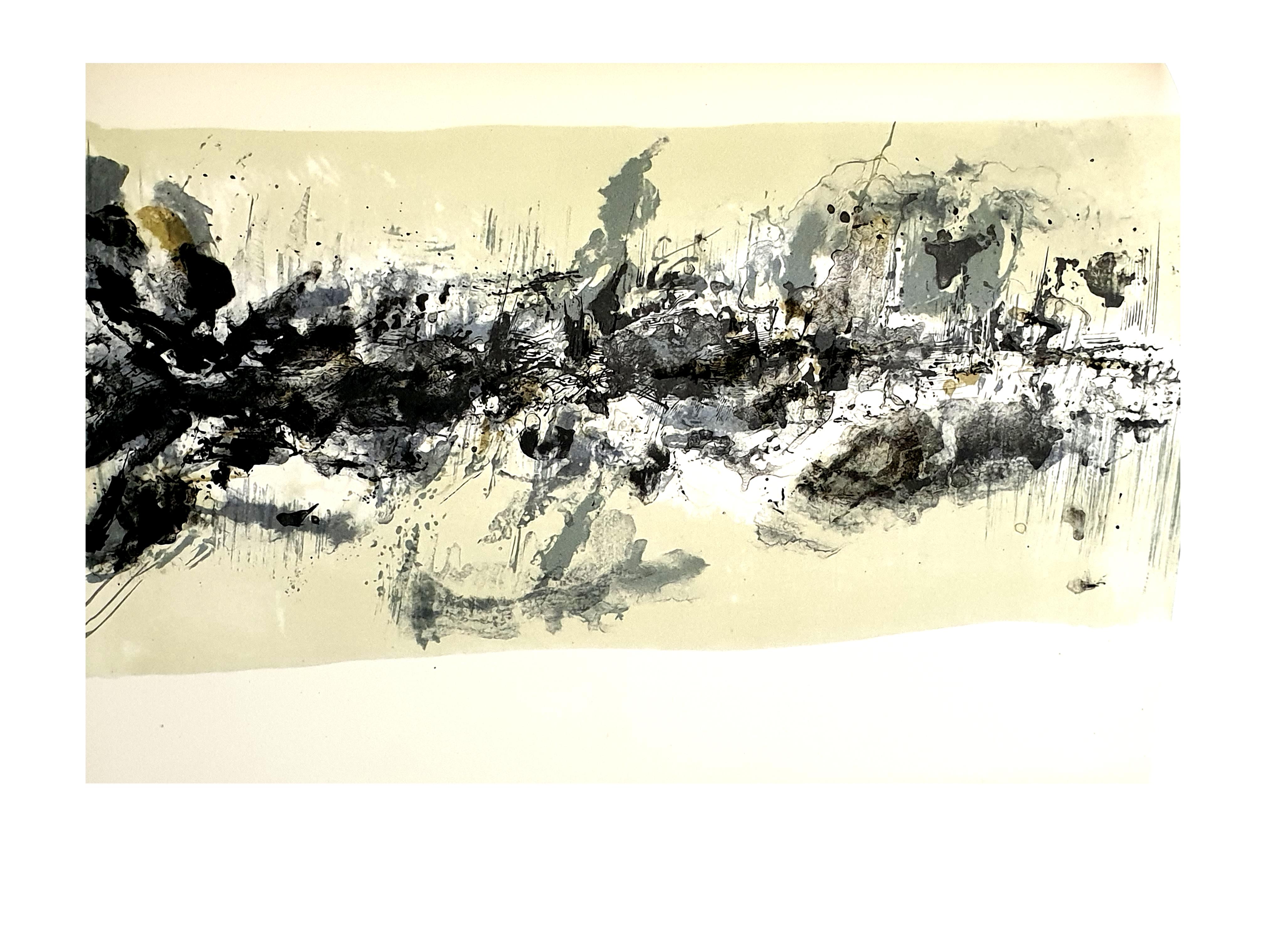 Zao Wou-ki - Lithographie originale - Composition abstraite - Print de Zao Wou-Ki