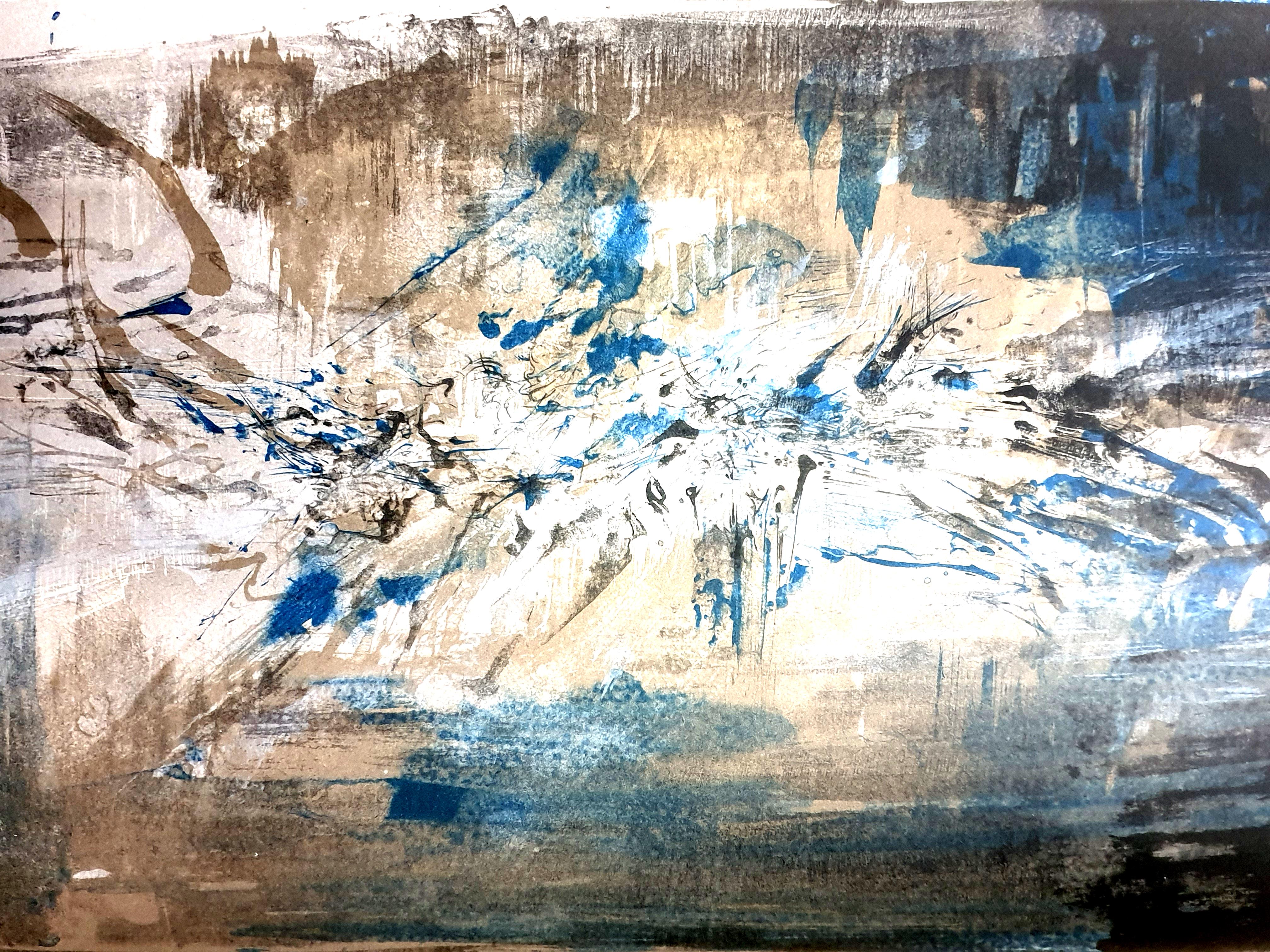 Zao Wou-ki - Original Lithographie - Abstrakte Komposition (Abstrakter Expressionismus), Print, von Zao Wou-Ki