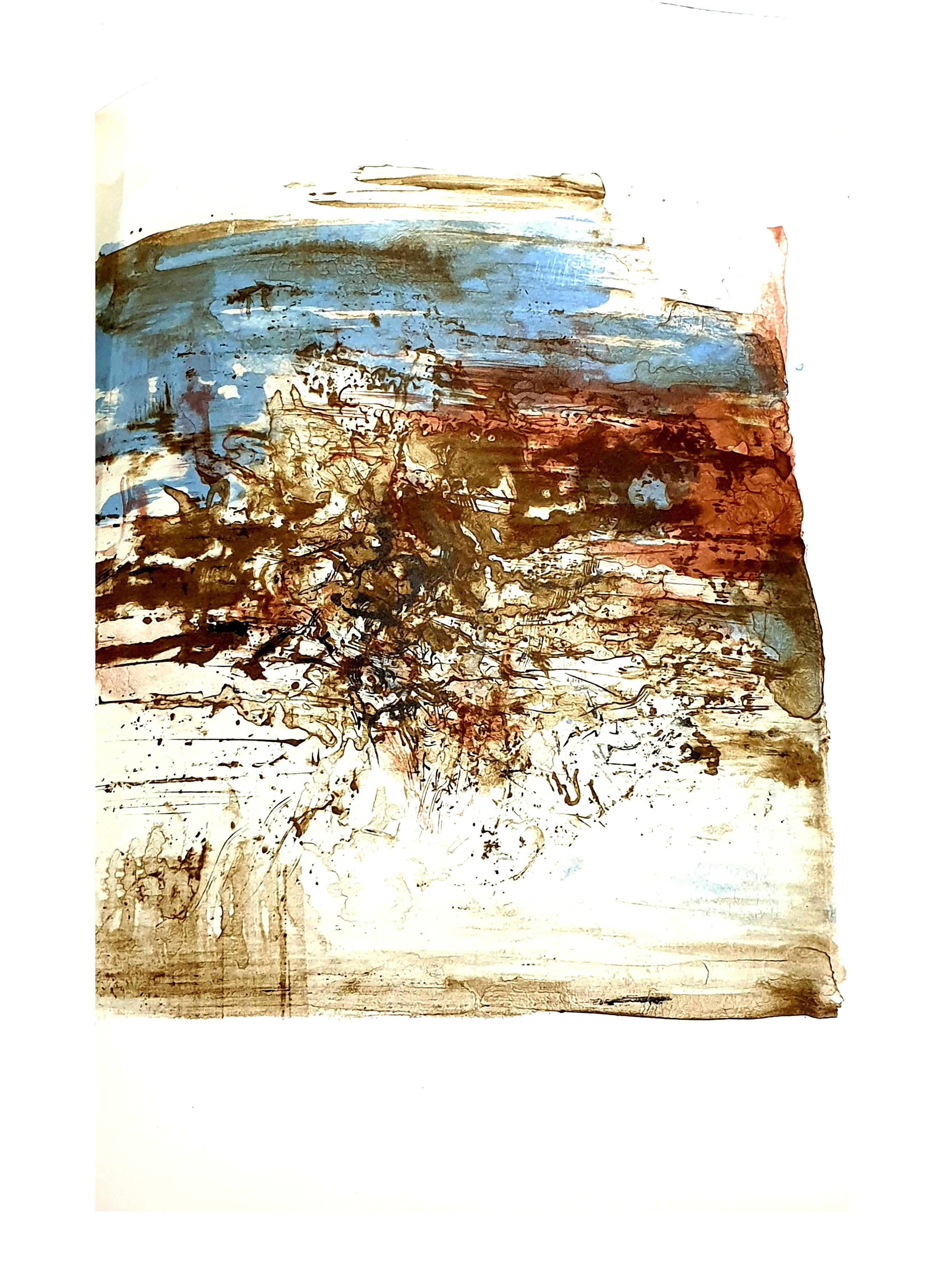 Zao Wou-Ki Abstract Print – Zao Wou-ki – Originallithographie – Abstrakte Komposition