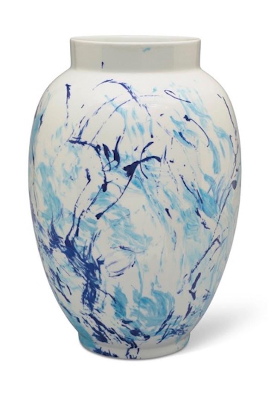 Le Bleu des Ming, Zao Wou-Ki, Chinese, Abstraction, Contemporary, Jar, Porcelain 1
