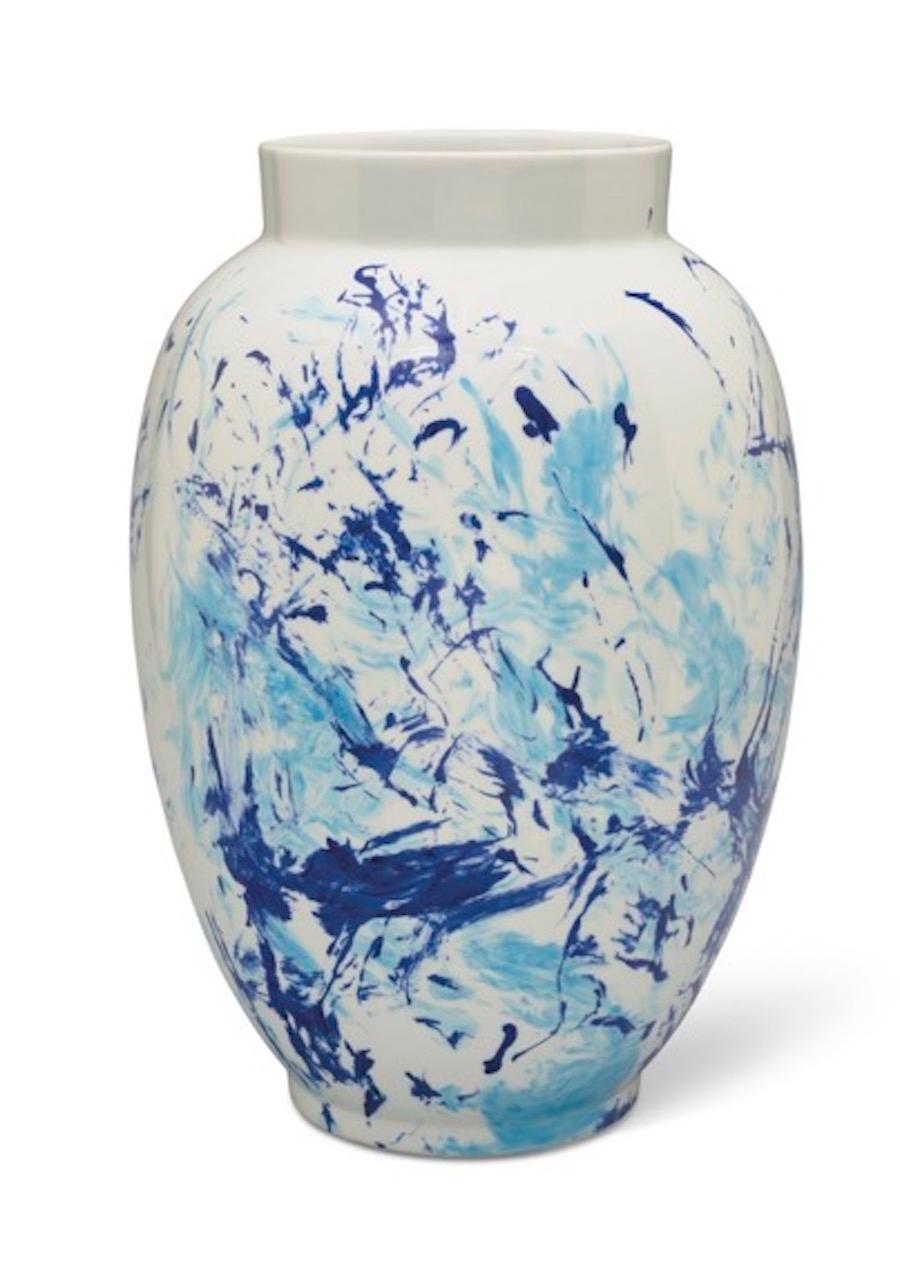 Le Bleu des Ming, Zao Wou-Ki, Chinese, Abstraction, Contemporary, Jar, Porcelain 2