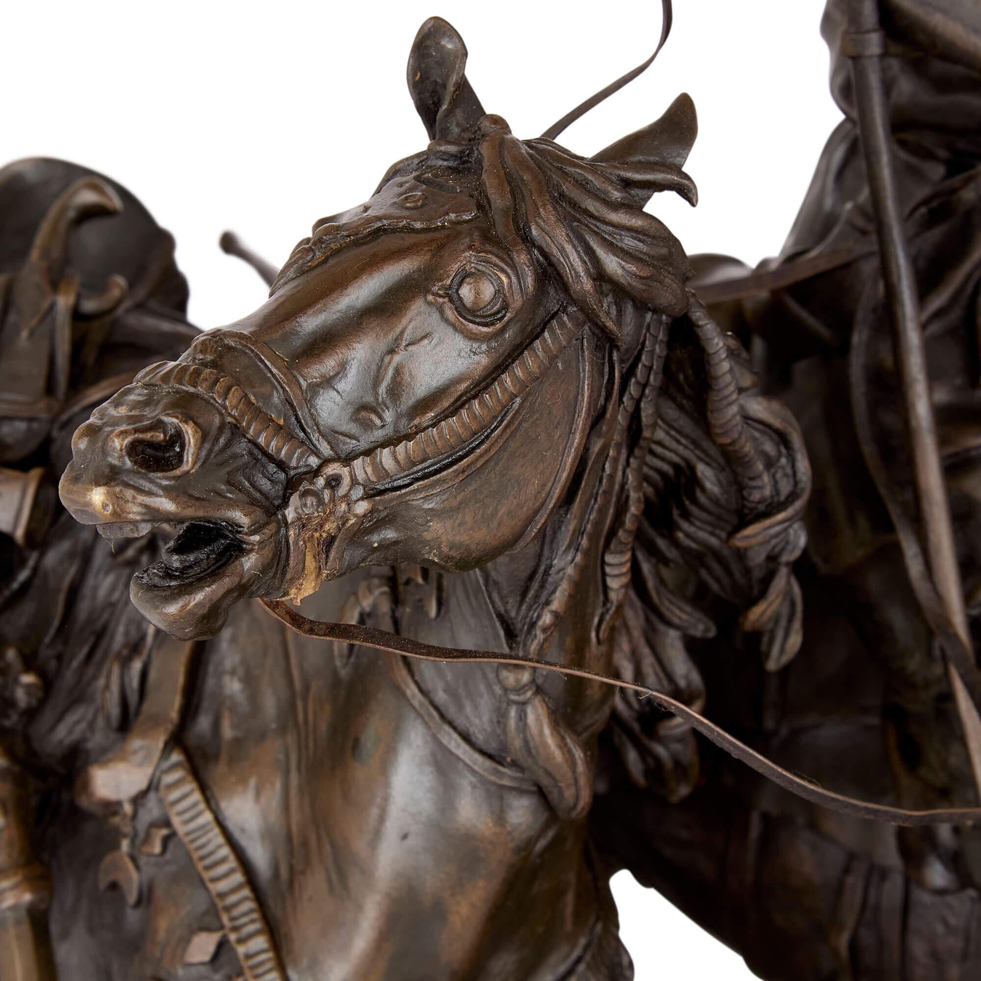 Zaporozhian Cossack After Battle Russian Antique Patinated Bronze Sculpture For Sale 1