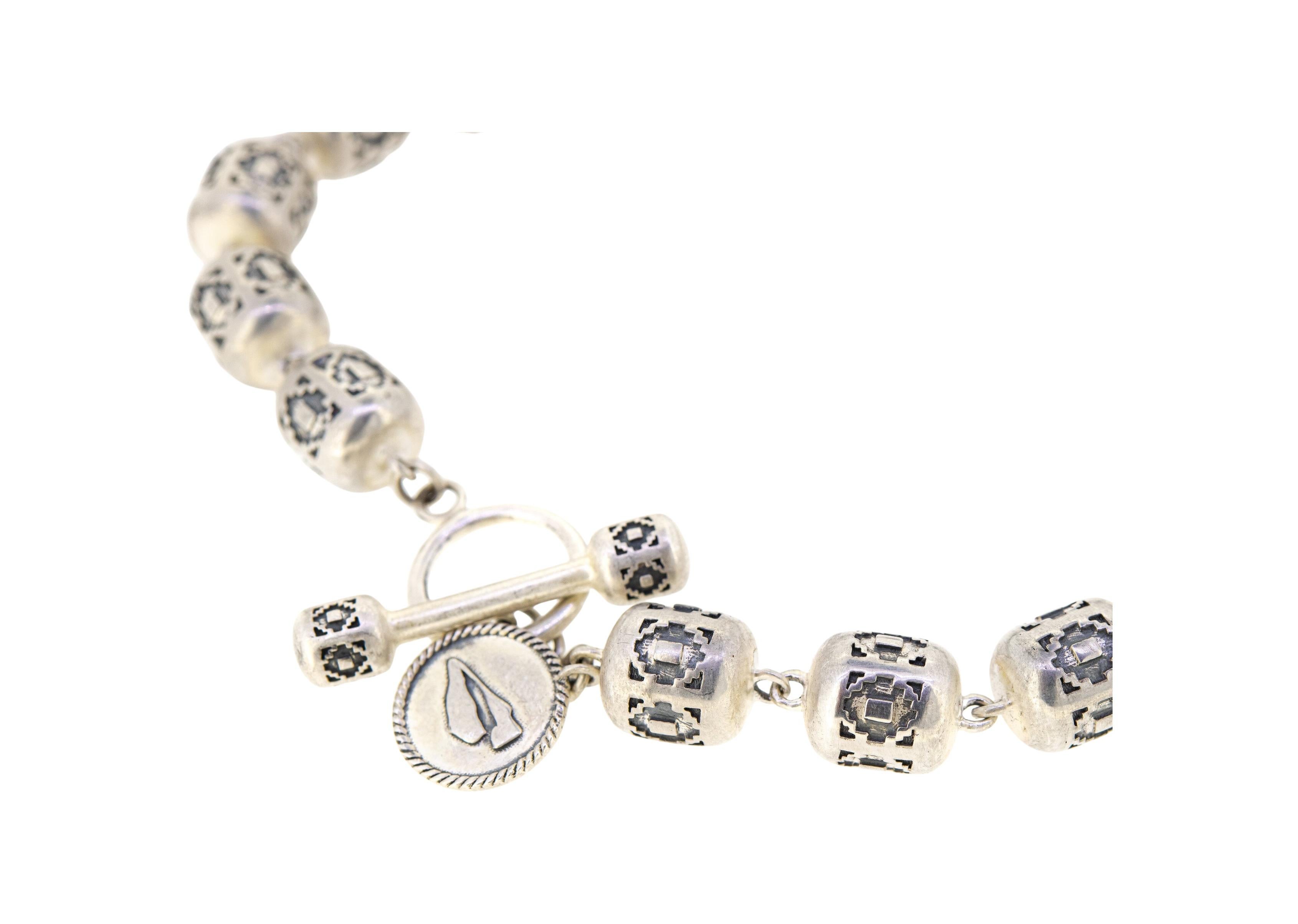Bracciale Zapotec con perline in argento sterling a maglia grossa In condizioni Nuovo in vendita a London, GB