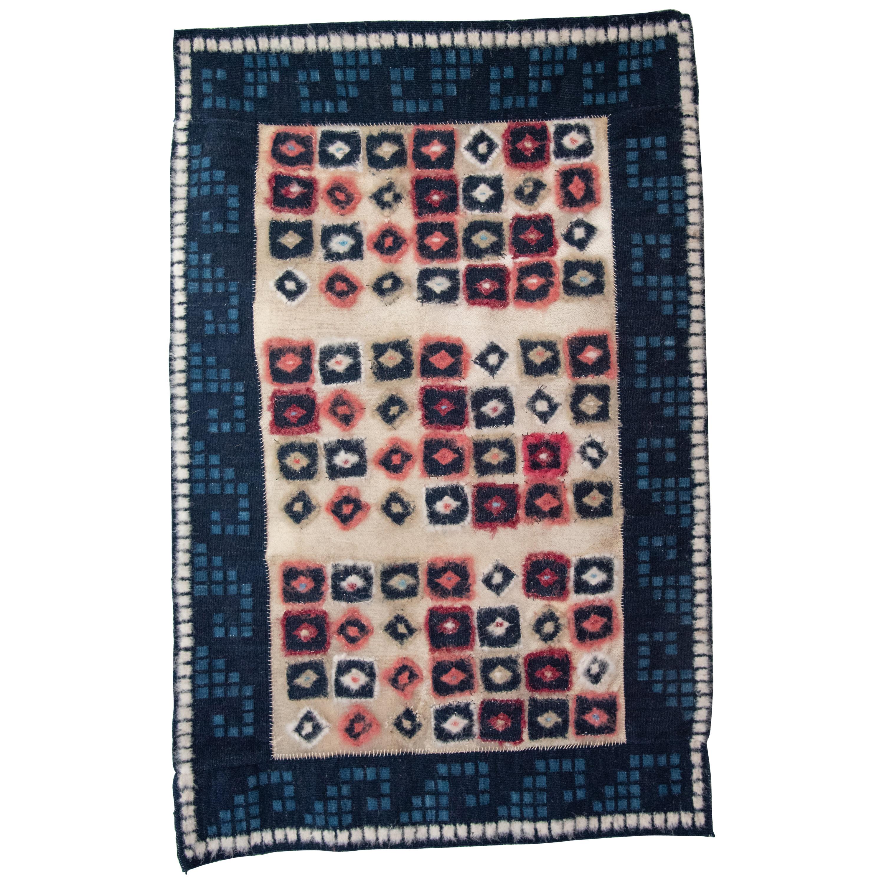 Zapotec Handwoven Natural Dyed Hanging Feather Rug Made in Oaxaca Mexico  For Sale