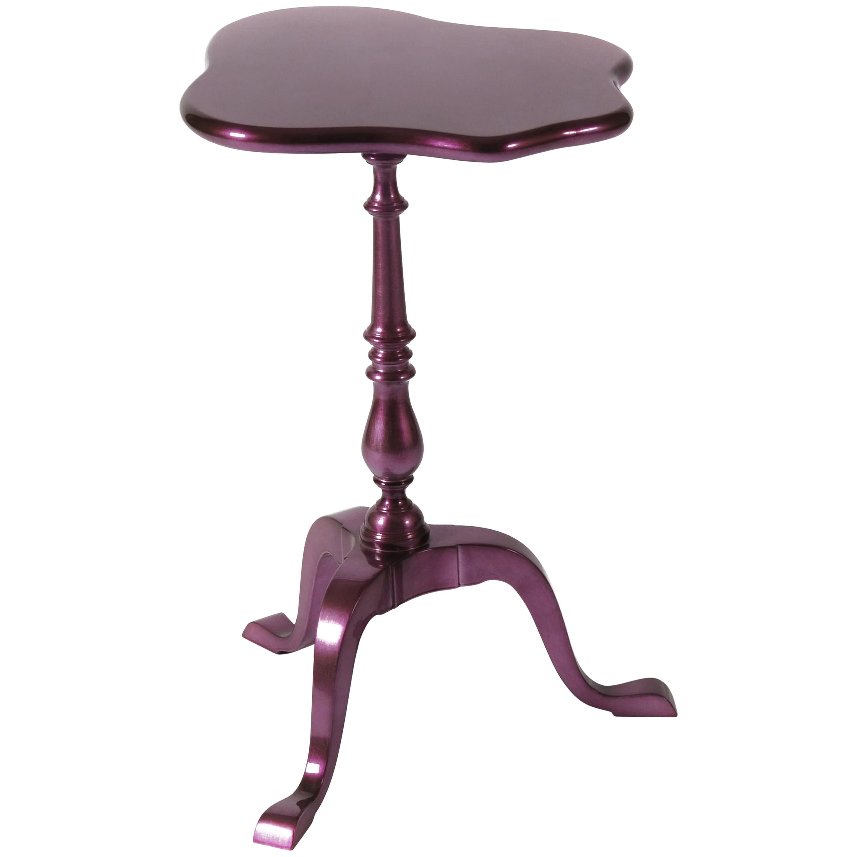 Zaragoça Side Table with Purple Finish For Sale