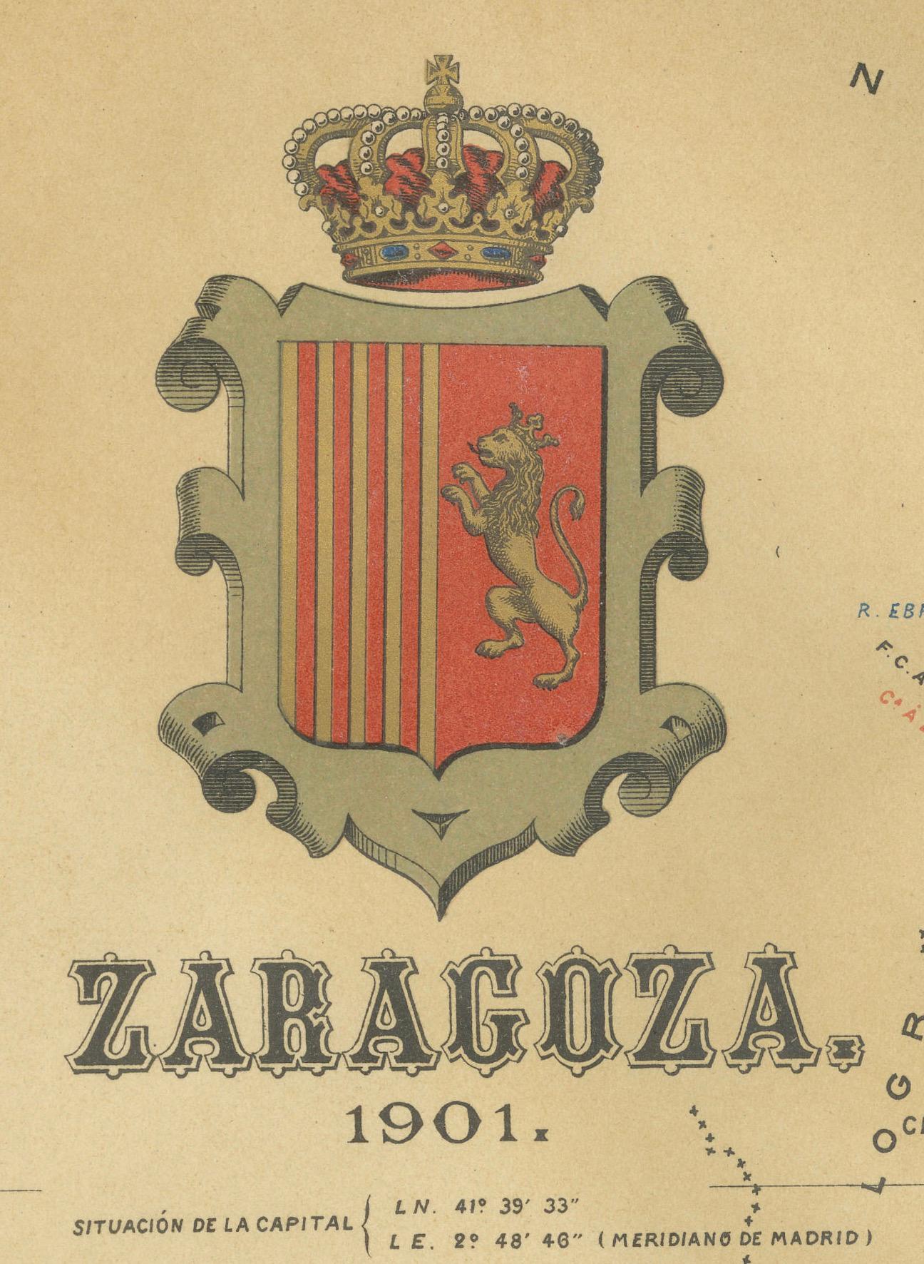 Zaragoza: Crossroads of Heritage - The 1901 Cartographic Chronicle For Sale 1