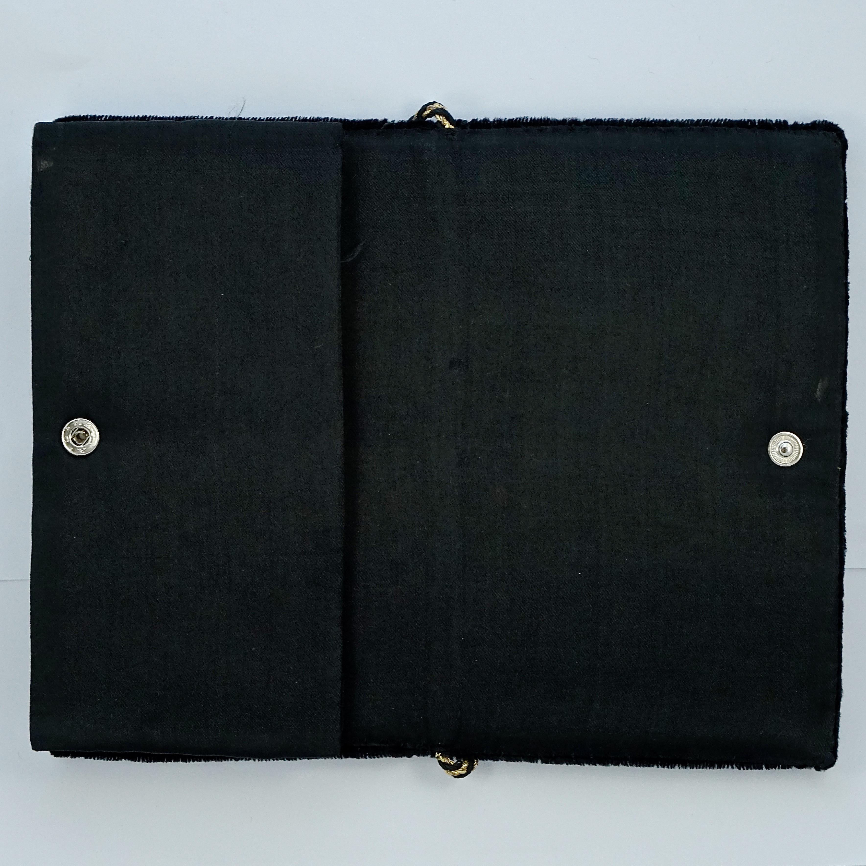 Zardozi Floral Embroidered Black Velvet Shoulder Bag circa 1950s 4