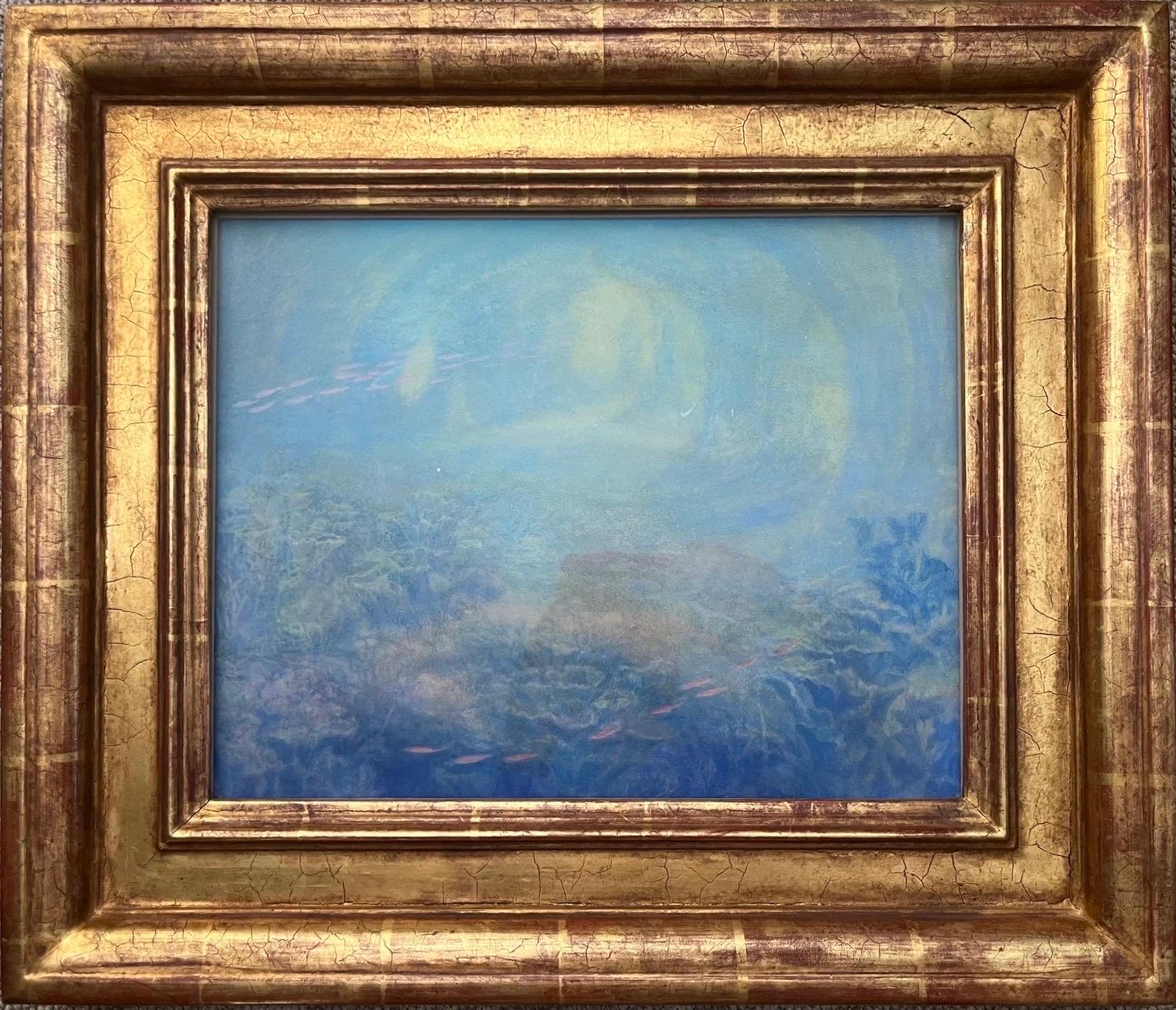 La Cara de un Acantilado de Coral, la Laguna de Maraa, Tahití, profundidad 30 pies, 1929 - Painting de Zarh Pritchard