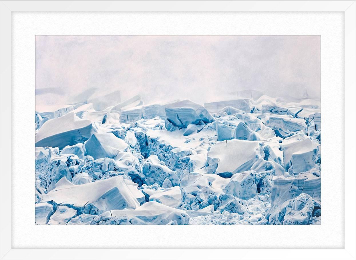 ABOUT THIS PIECE: Hauntingly realistic and expressively sensitive, Zaria Forman's drawings documenting climate change are startling observations of our changing landscapes. With a grace of hand, Forman evokes the ethereal beauty of our most isolated