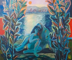 Al amanecer, 100x120cm, acrílico sobre lienzo, pastel