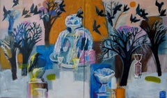 Diptych. Fountain, 120x200cm, acrylic on canvas