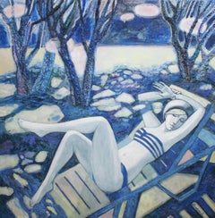 Im Mondlicht, 120x120 cm, Acryl auf Leinwand