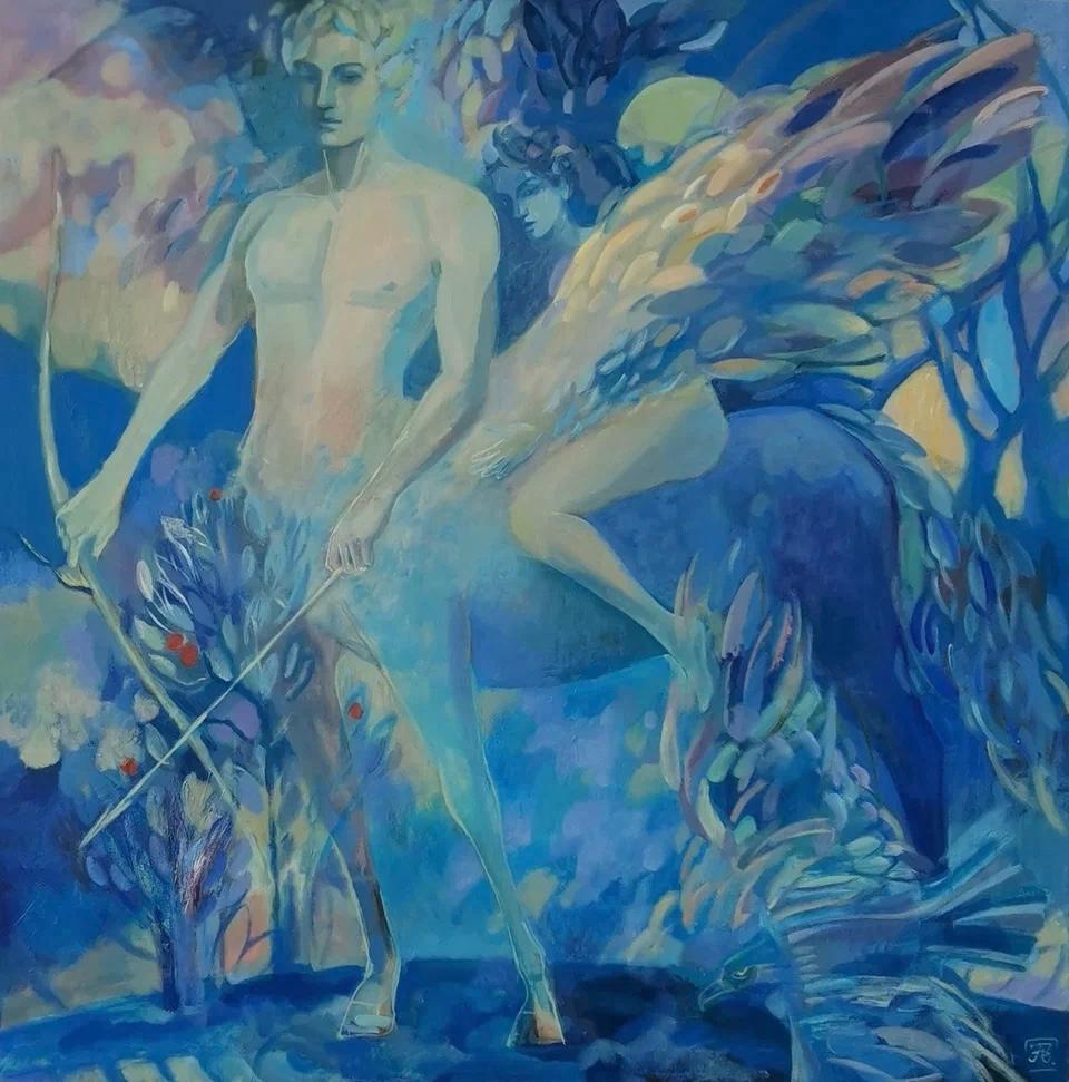 Kitovras, 120x120cm, óleo sobre lienzo