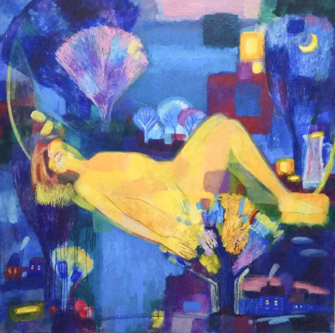 New Moon, 120x120cm, acrylic on canvas