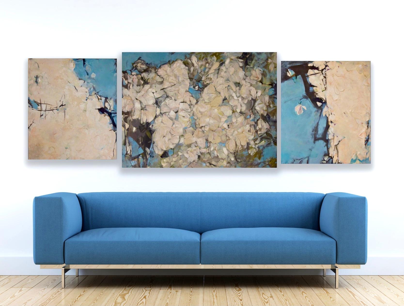 Triptych Magnolia 80x70, 90x120, 80x70 - Art by Zarina Biganti