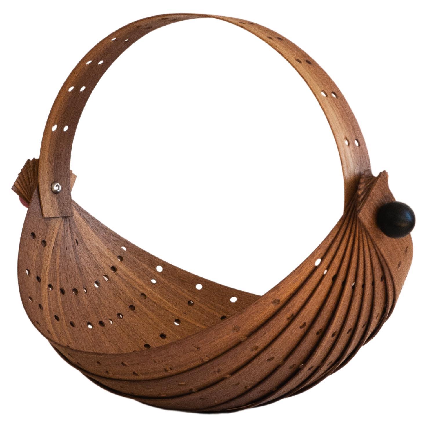 ZARU colander, walnut wood, design Rio Kobayashi, OROS Edition  For Sale