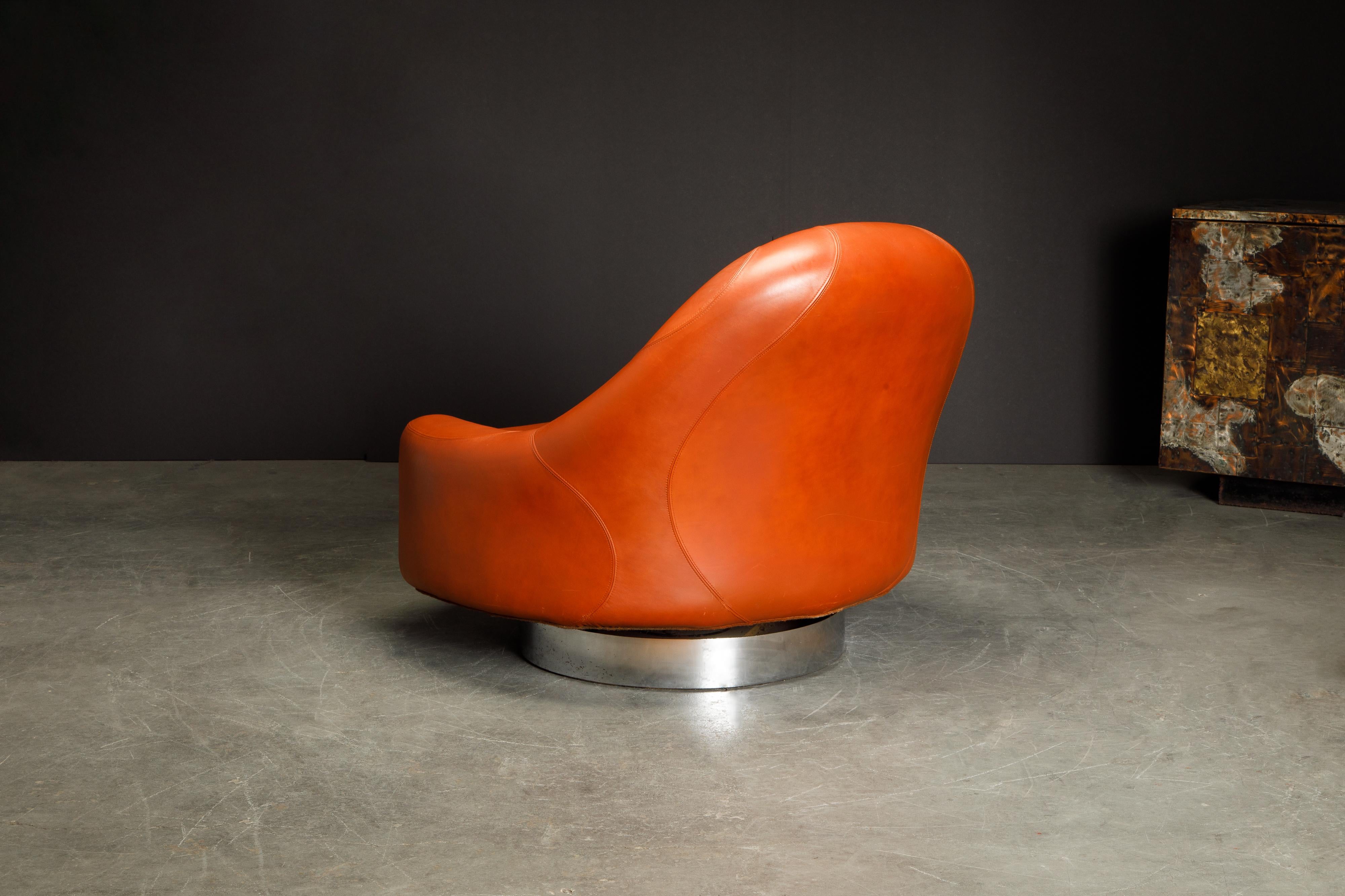 'Zator' Swivel Chair and Ottoman by Guido Faleschini for Mariani, 1971, Signed 3