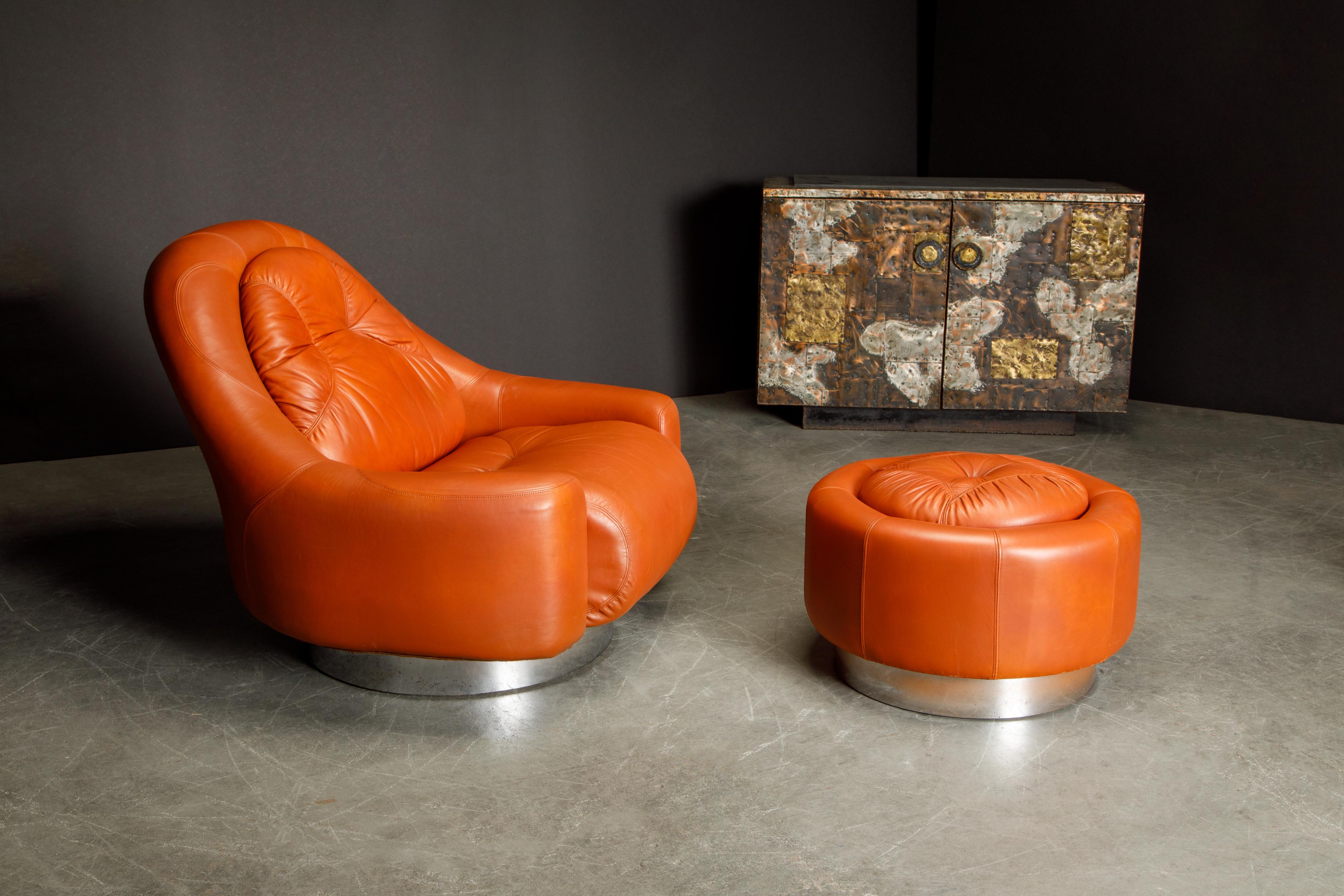 'Zator' Swivel Chair and Ottoman by Guido Faleschini for Mariani, 1971, Signed 4