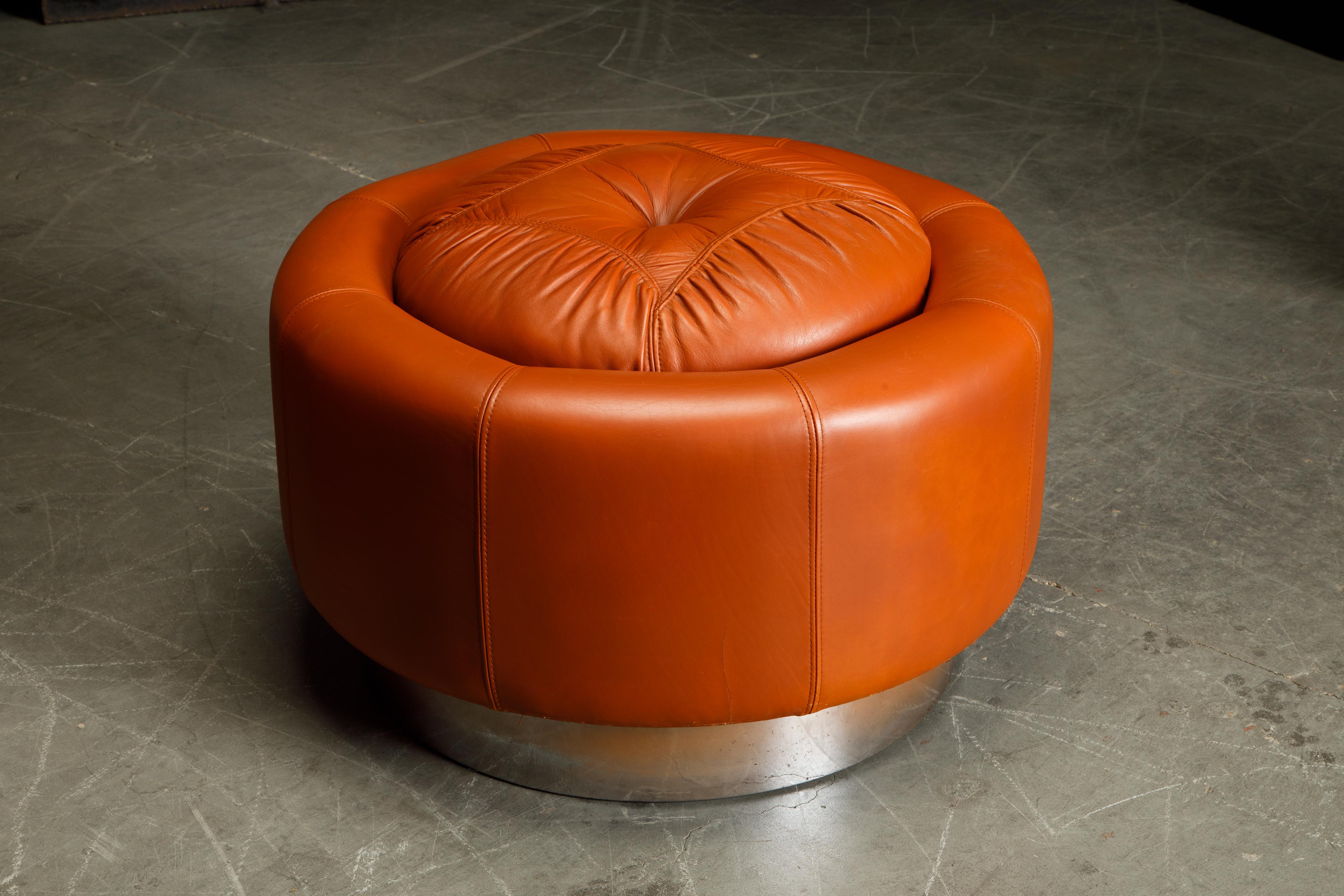 'Zator' Swivel Chair and Ottoman by Guido Faleschini for Mariani, 1971, Signed 9