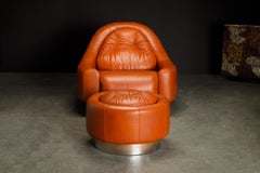 'Zator' Swivel Chair and Ottoman by Guido Faleschini for Mariani, 1971, Signed