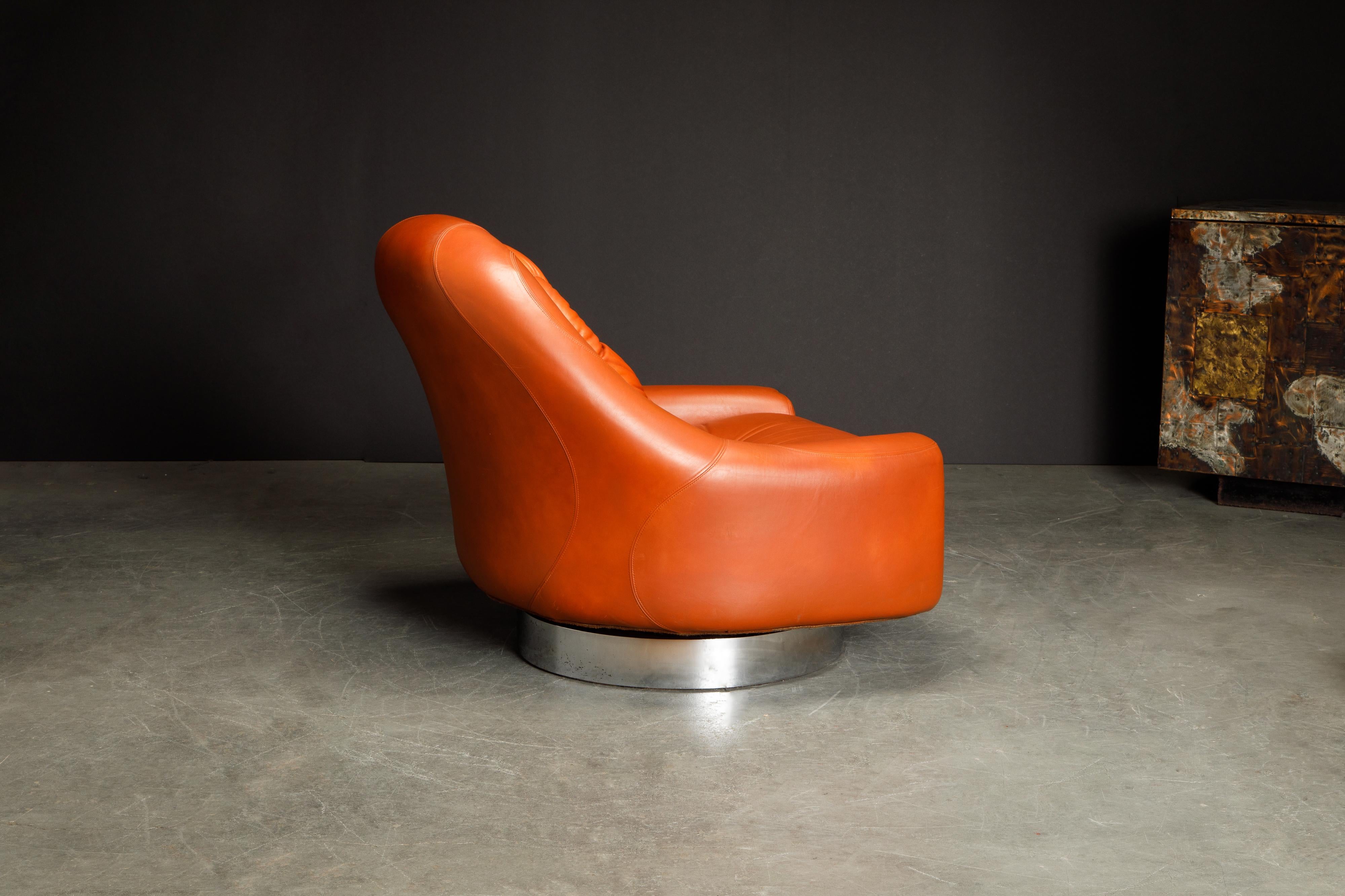 'Zator' Swivel Chair and Ottoman by Guido Faleschini for Mariani, 1971, Signed 1