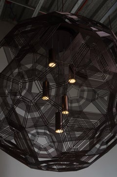 Zattelite Galvanized Iron Pendant Light, Black, 39.5 in