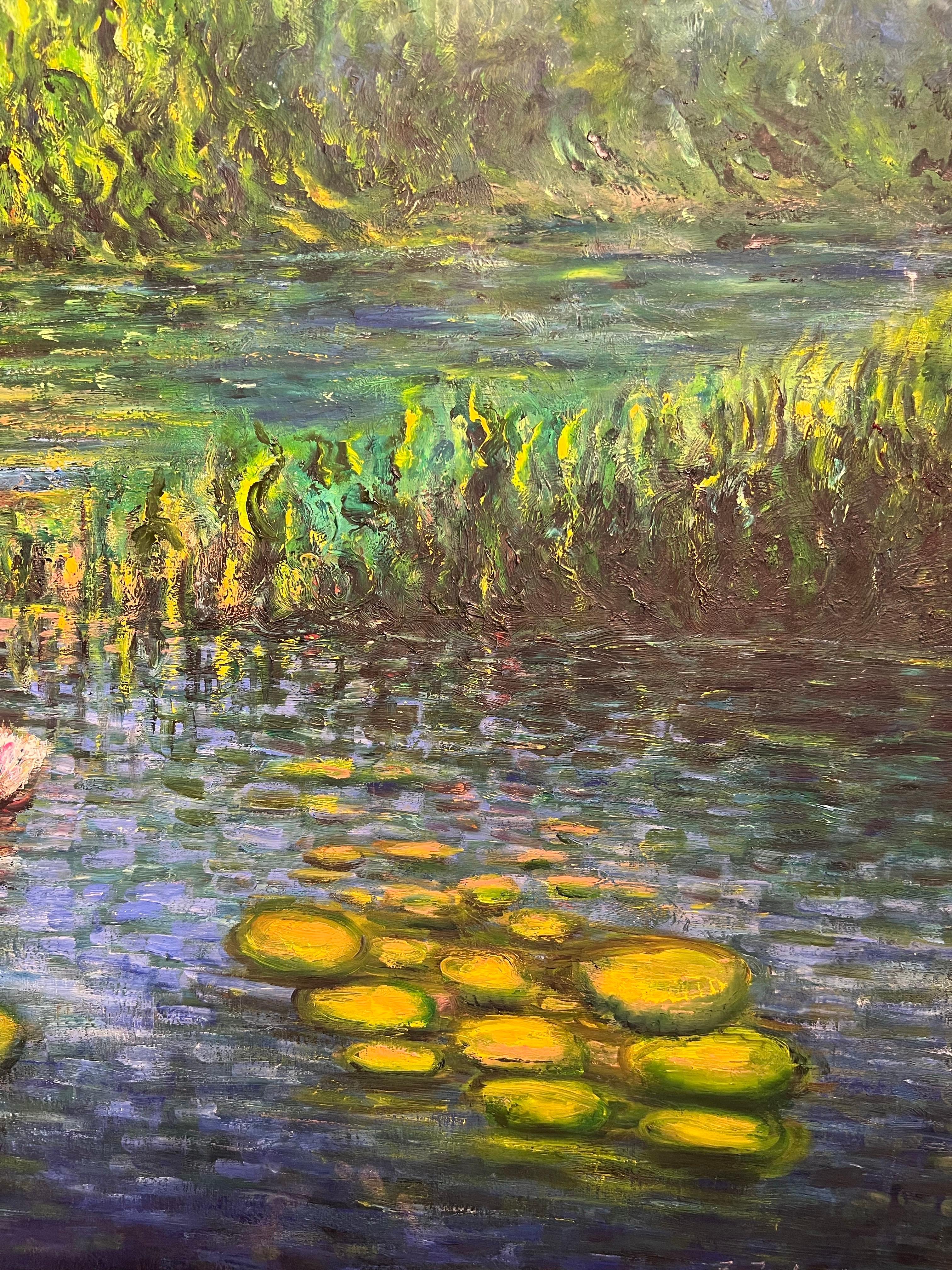 Tanz der Lilien, zeitgenössisches Ölgemälde mit Lilien. (Abstrakter Expressionismus), Painting, von Zaven Fodoulian